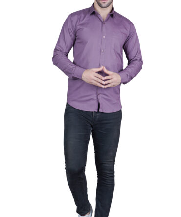Men's Casual & Formal Dress Shirt - Solid, Long Sleeve, Lightweight Purple -  M to XL