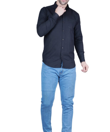 Men's Casual & Formal Dress Shirt - Solid, Long Sleeve, Lightweight Black -  M to XL