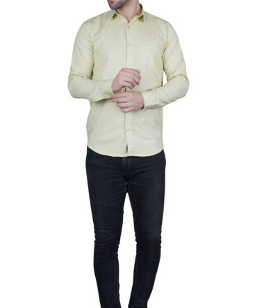 Men's Casual & Formal Dress Shirt - Solid, Long Sleeve, Lightweight Pista Green -  M to XL